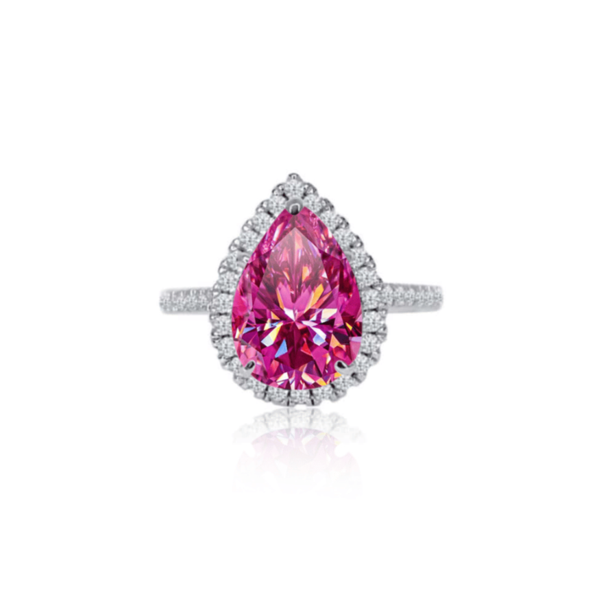 2.0ct Pink Moissanite Lab Diamond Engagement Ring