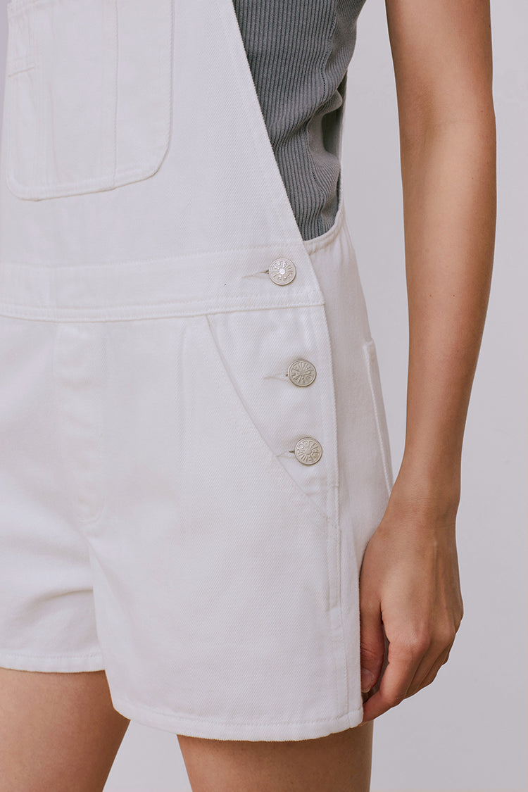 Rainbow Overall Shorts Mid-weight Denim High-rise Overall Shorts Hey Joanie
