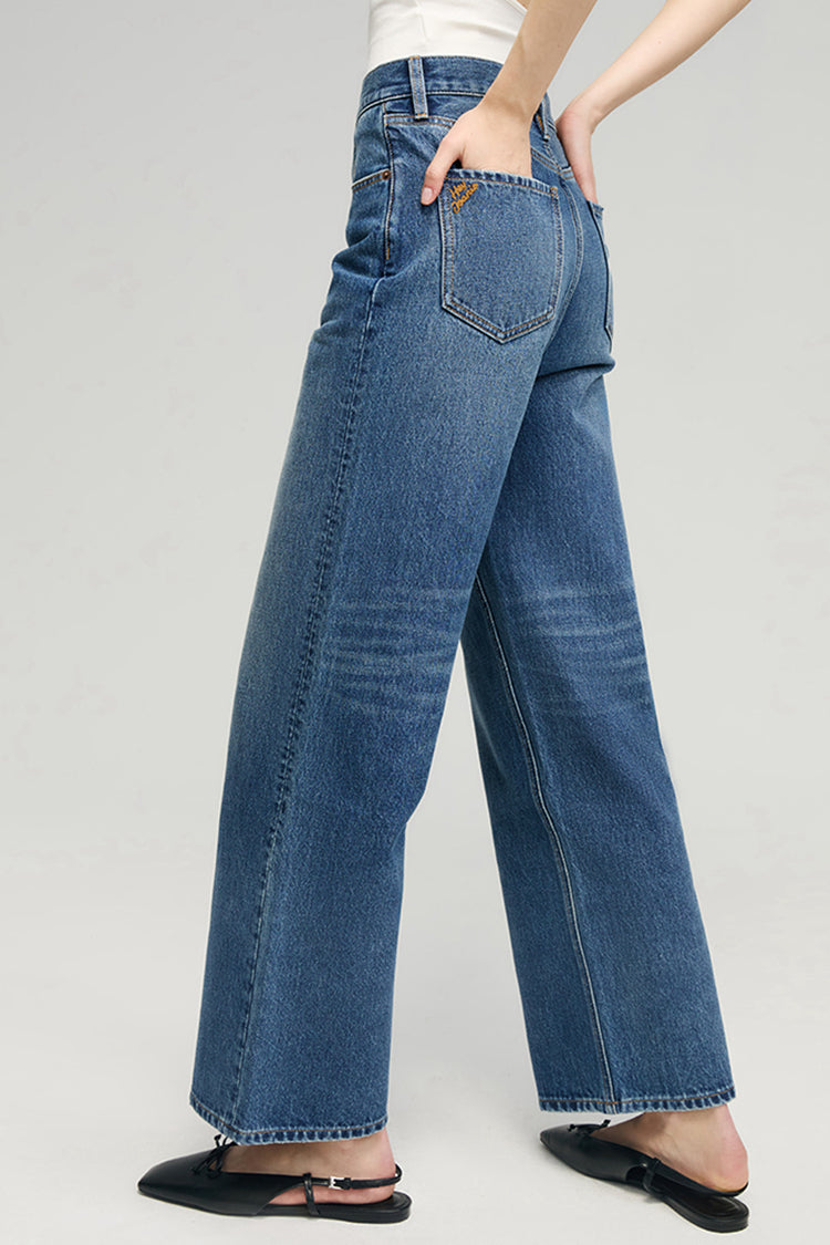 Cityer Crop Wide High-Rise Ankle Jeans