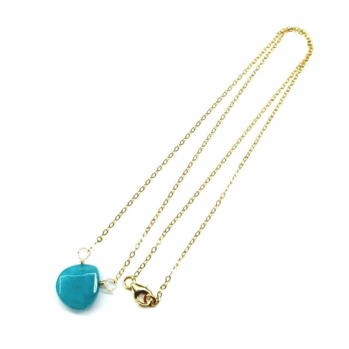 Aqua Jade Wire Wrap Delicate Gemstone Drop Necklace 14kt Gold Filled