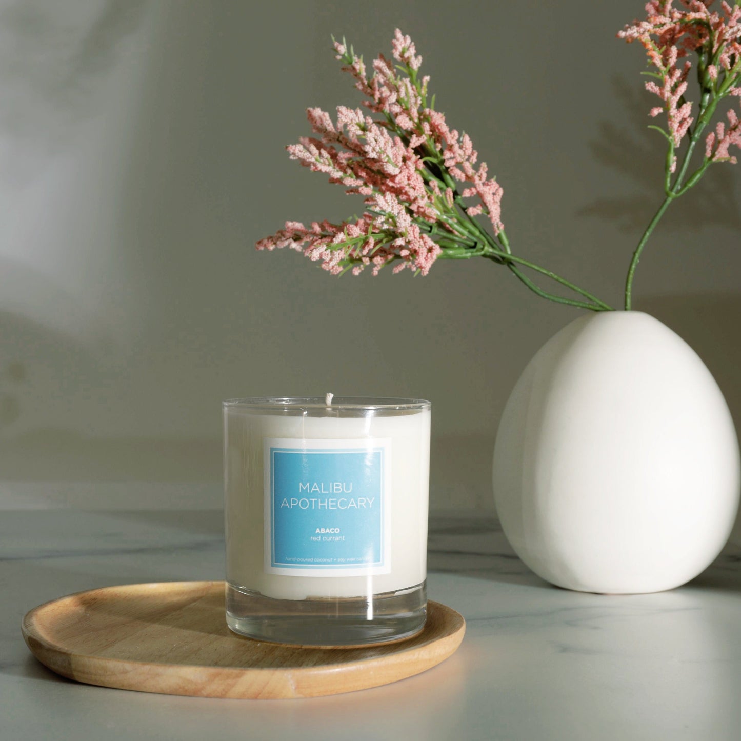 Clear Gloss Blue Accent Candle 8.5oz Coconut Soy Wax