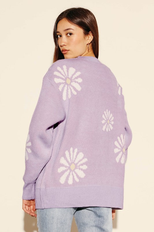 Daisy Flower Oversized Sweater