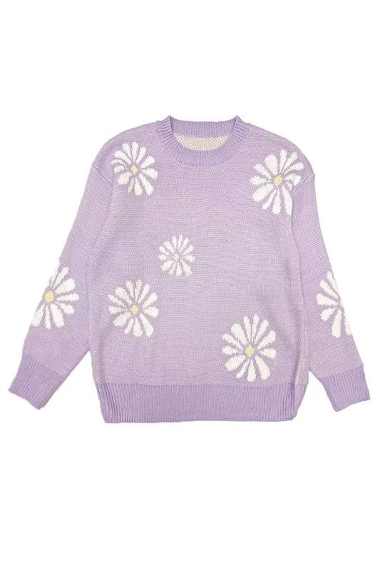 Daisy Flower Oversized Sweater