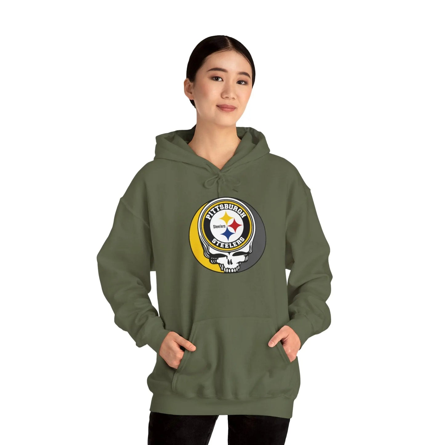 Pittsburgh Steelers Grateful Dead Hoodie Medium-Heavy Fabric Sweatshirt