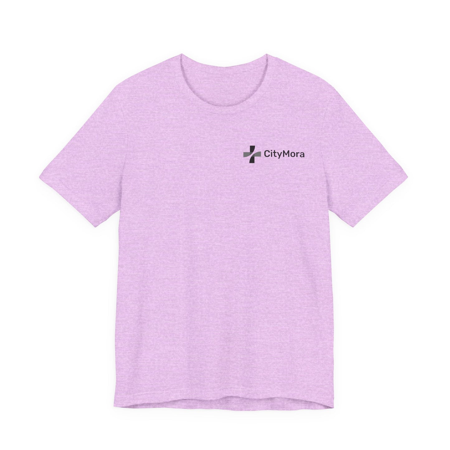 Casual Unisex Tee - 'CityMora' Motivational Short Sleeve Shirt - Black
