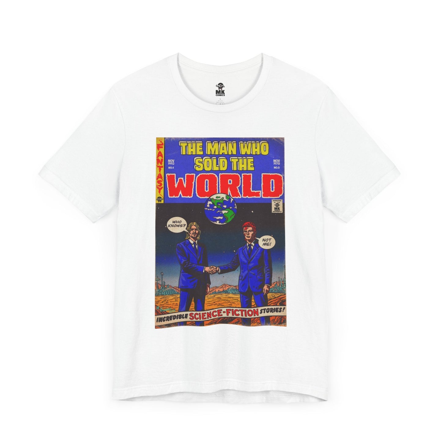 Bowie & Cobain The Man Who Sold the World Jersey Short Sleeve Tee Unisex