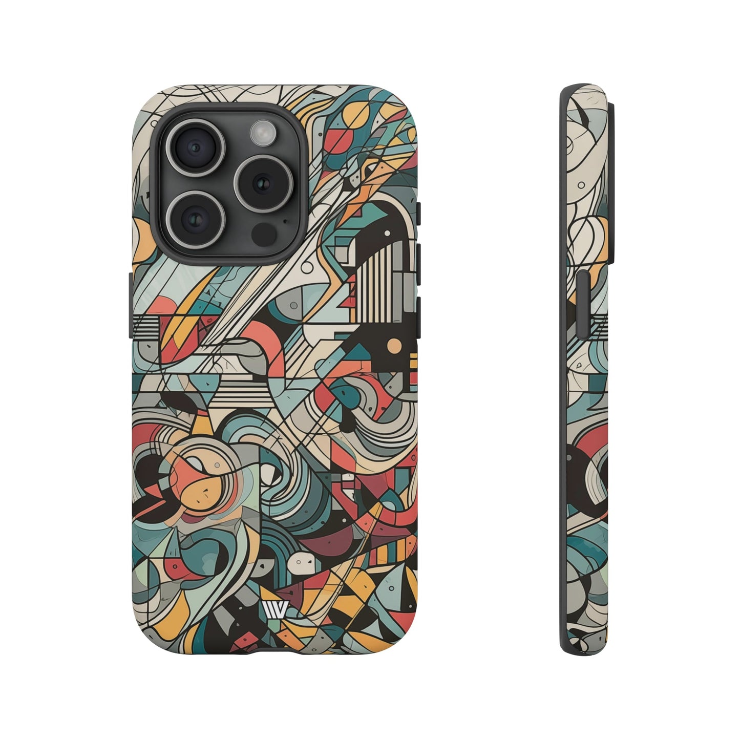 Abstract Doodle Tough Phone Case Dual-Layer Protection