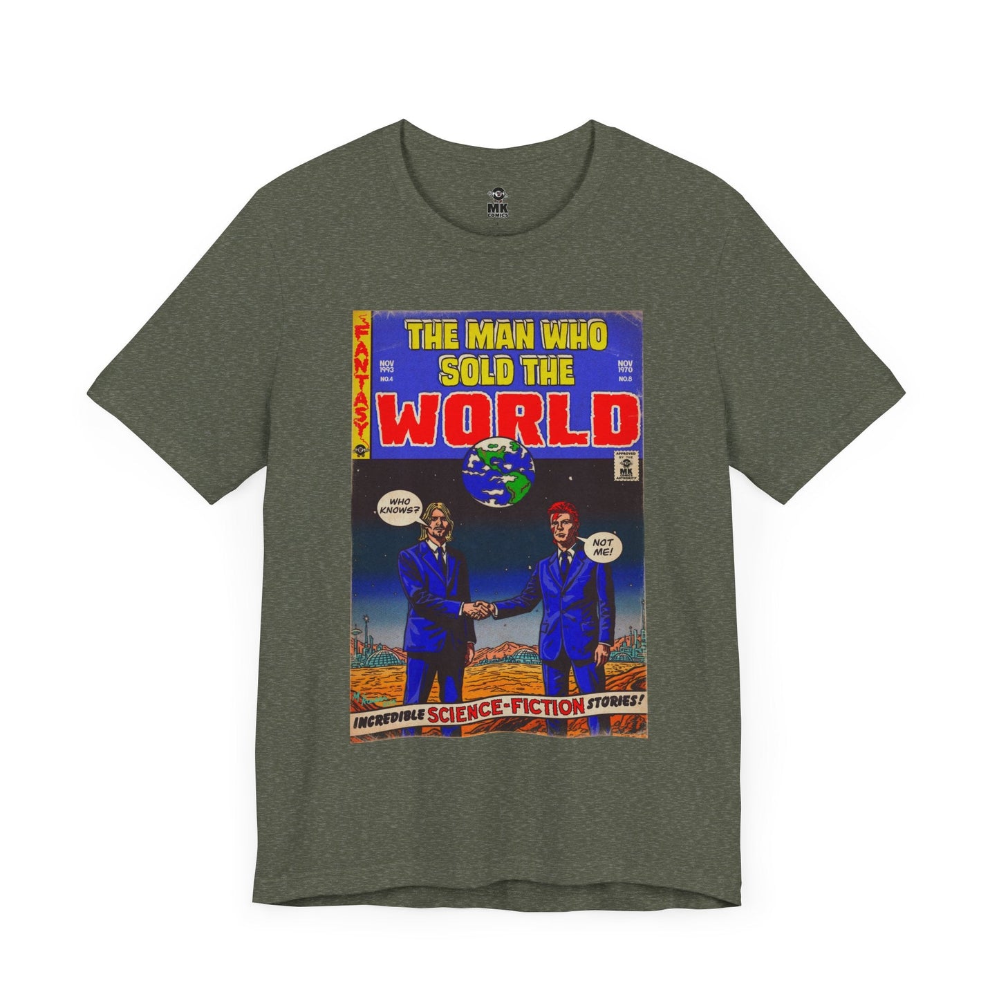 Bowie & Cobain The Man Who Sold the World Jersey Short Sleeve Tee Unisex