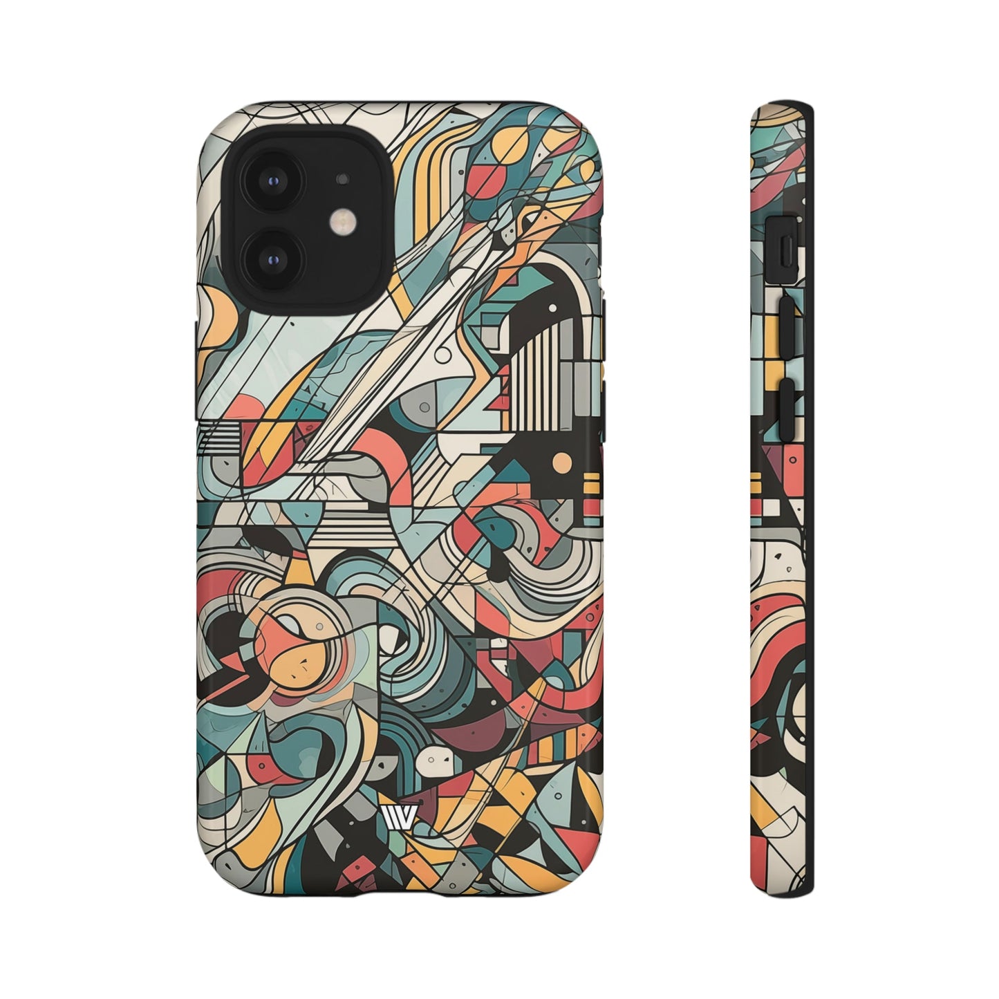 Abstract Doodle Tough Phone Case Dual-Layer Protection