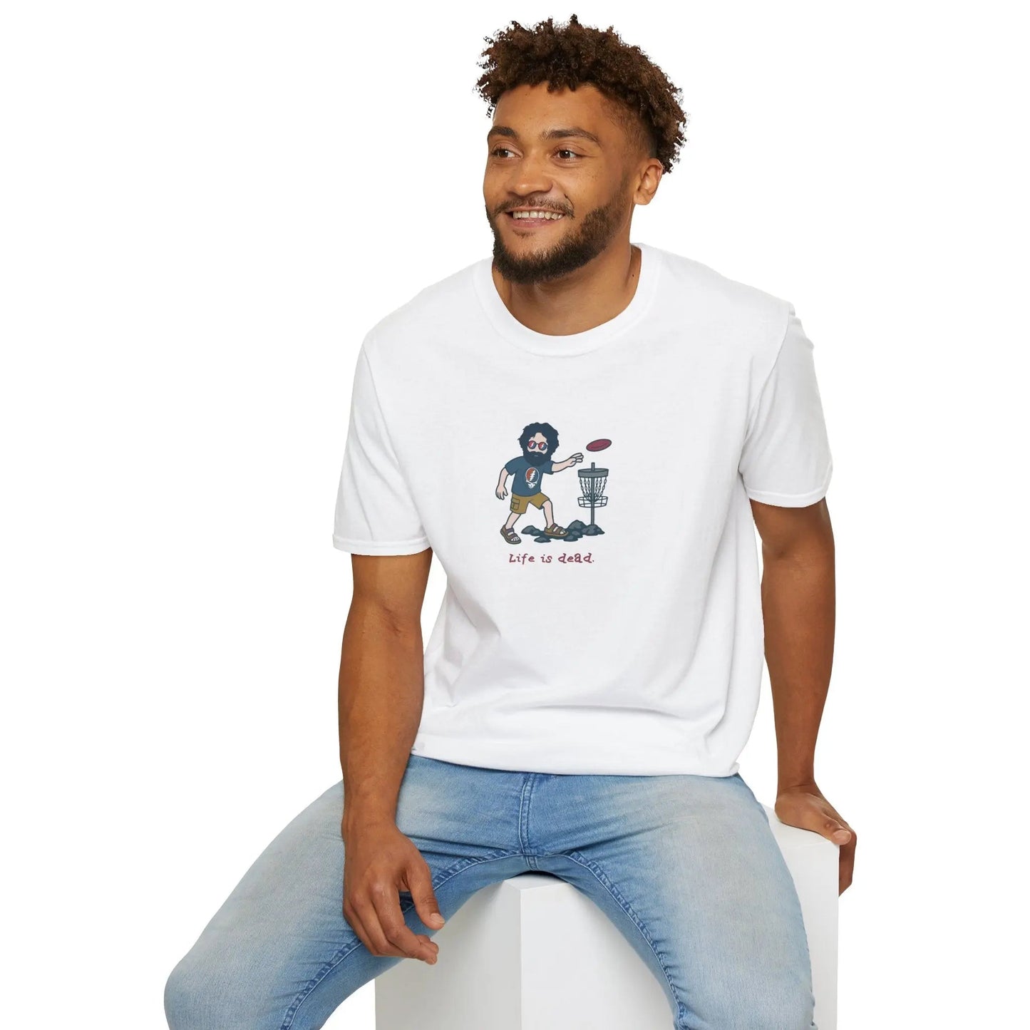 Disc Golfing Jerry Life is Dead T-Shirt Grateful Dead