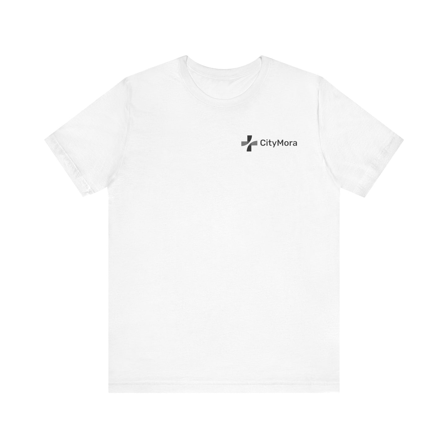 Casual Unisex Tee - 'CityMora' Motivational Short Sleeve Shirt - Black