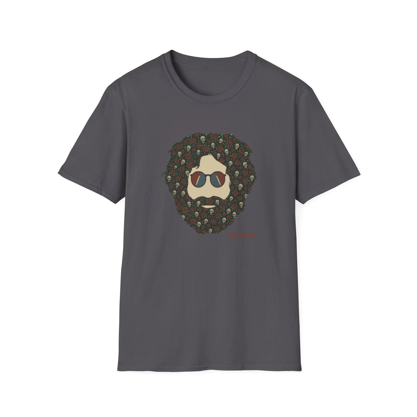 Life Is Dead Skull & Roses Jerry T-Shirt Unisex Soft-Style