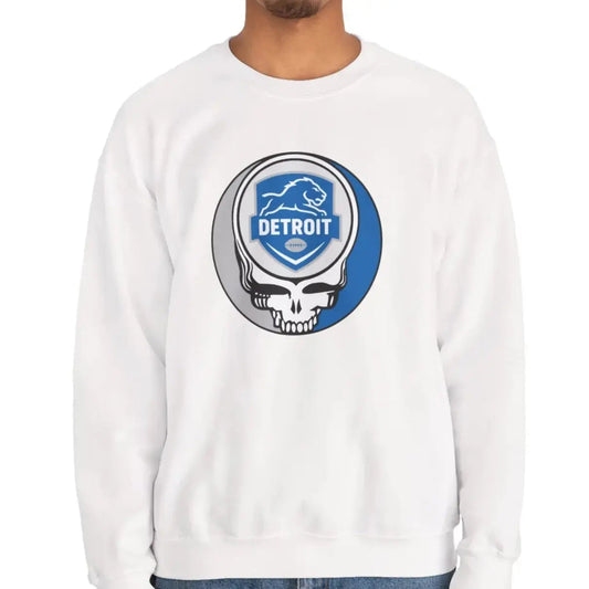 Grateful Dead Stealie Crewneck Sweatshirt Unisex Detroit Lions The Gridiron Collection