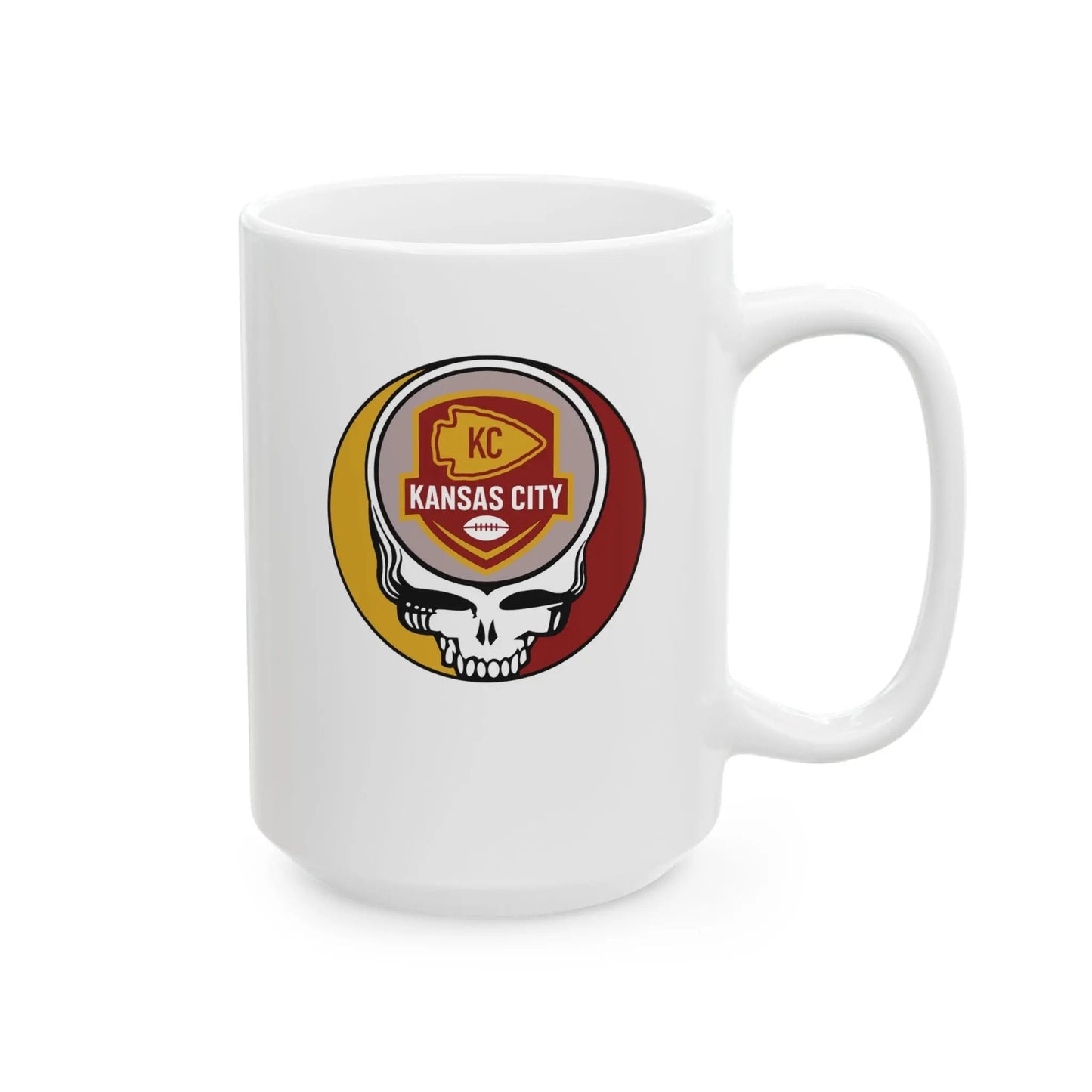 Kansas City Chiefs Stealie Ceramic Coffee Mug Durable White Ceramic NFL