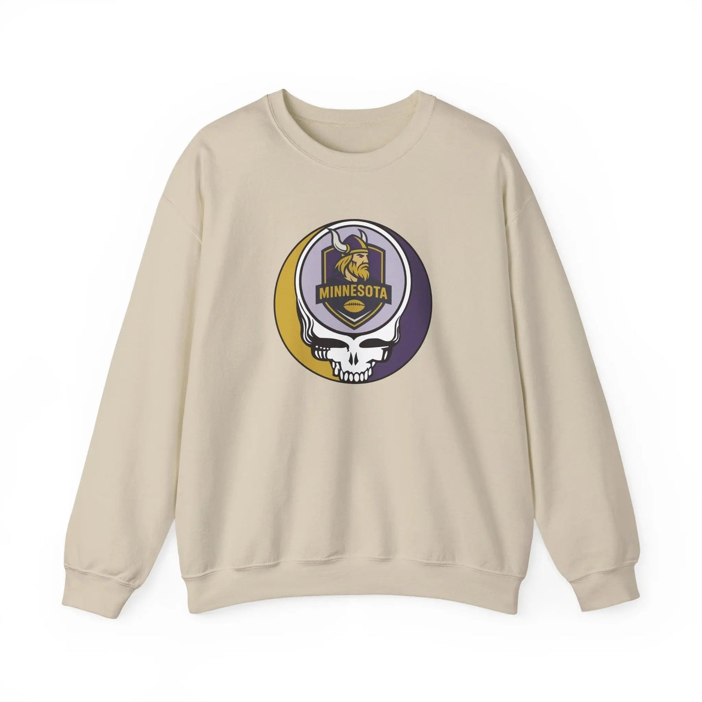 Minnesota Vikings Grateful Dead Stealie Heavy Blend Crewneck Sweatshirt