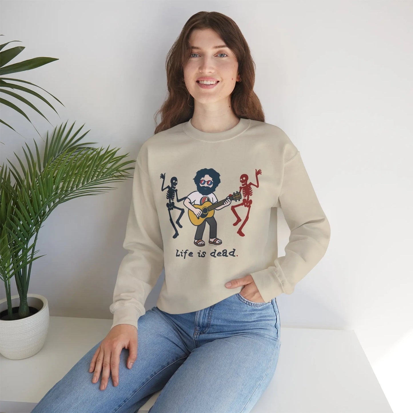 Life is dead. Crewneck Sweatshirt Heavy Blend Unisex Jerry's Jammin'