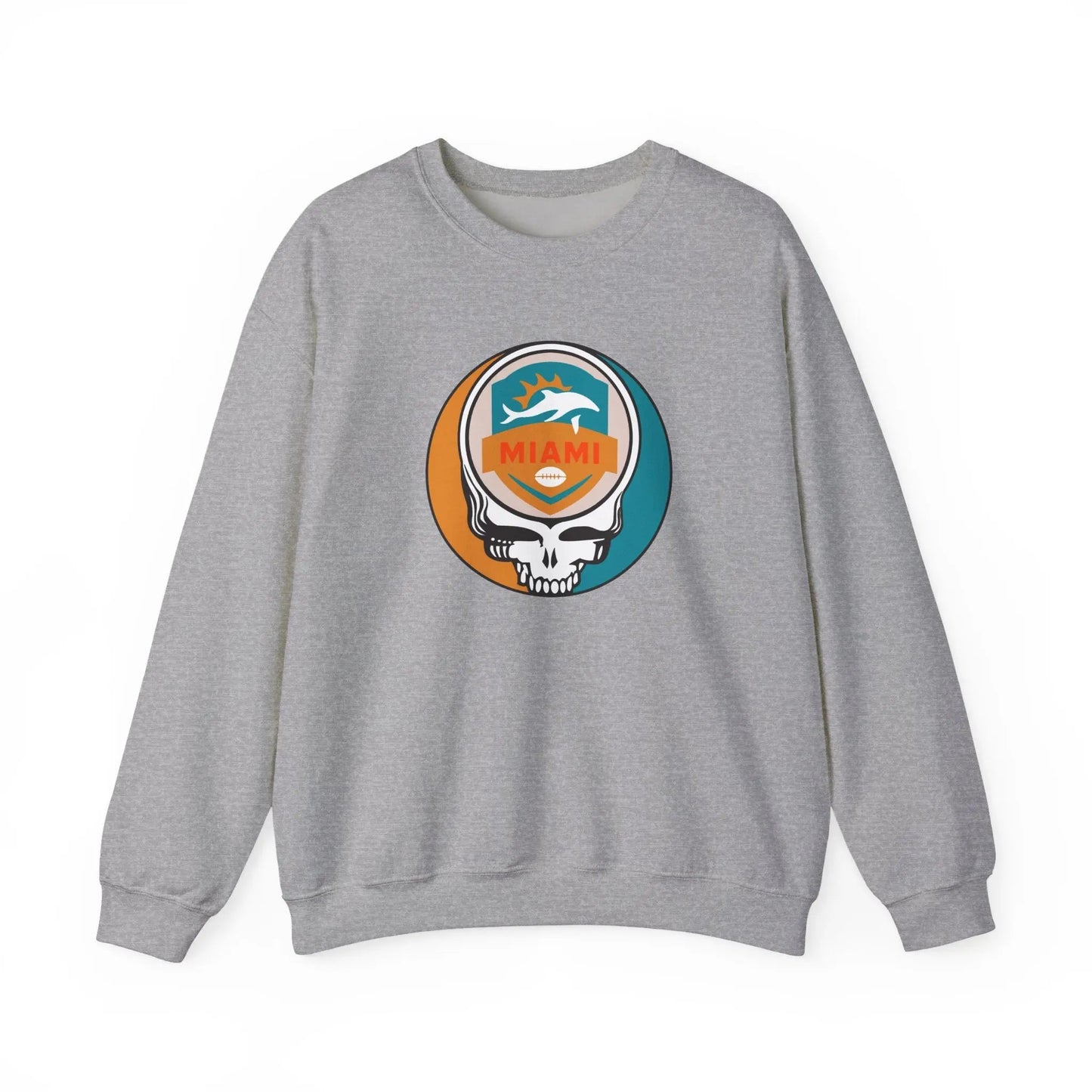 Grateful Dead Stealie Miami Dolphins Crewneck Sweatshirt The Gridiron Collection