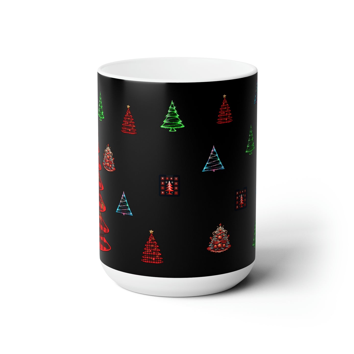 Christmas trees colorful design Ceramic Mug15oz