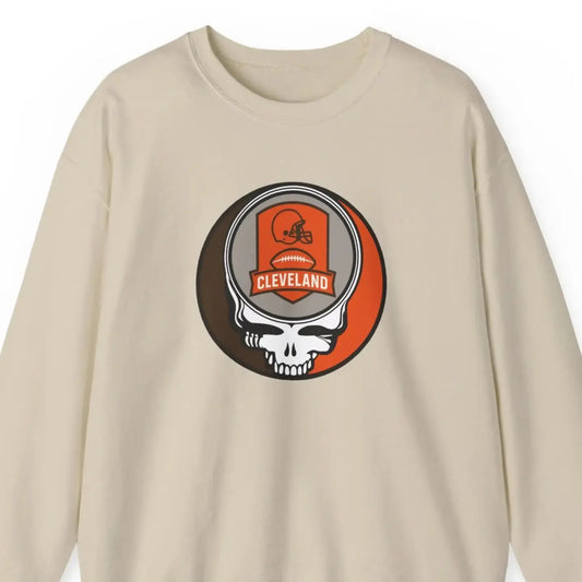 Grateful Dead Stealie Crewneck Heavy Blend Sweatshirt Cleveland Browns NFL