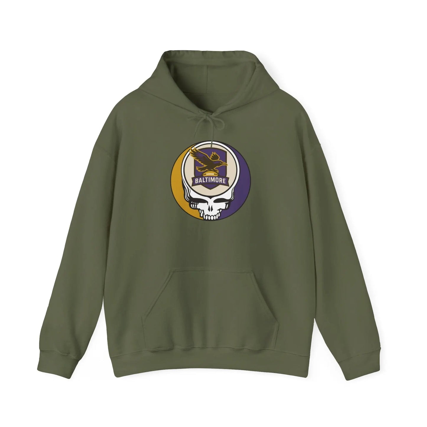 Baltimore Ravens Stealie Grateful Dead Hooded Sweatshirt The Gridiron Collection
