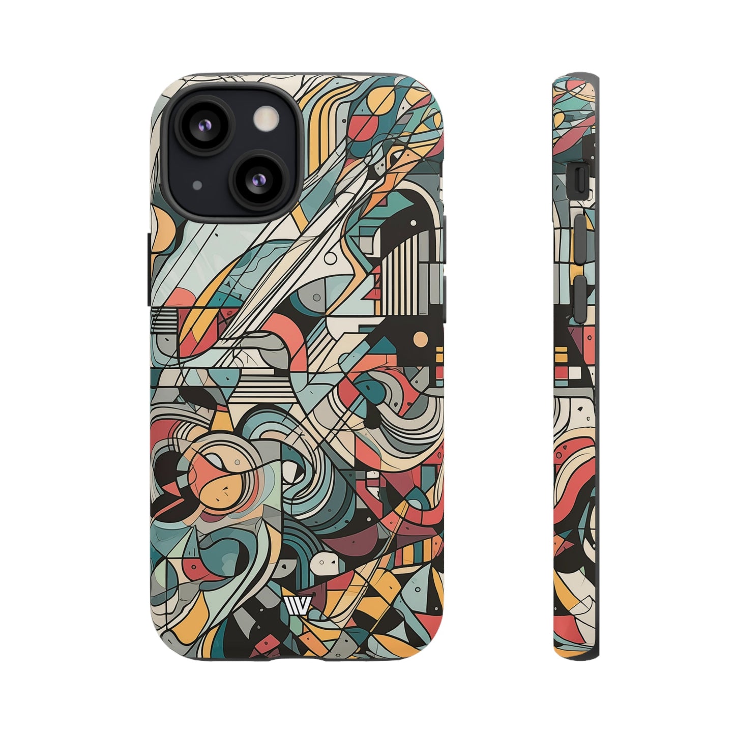 Abstract Doodle Tough Phone Case Dual-Layer Protection