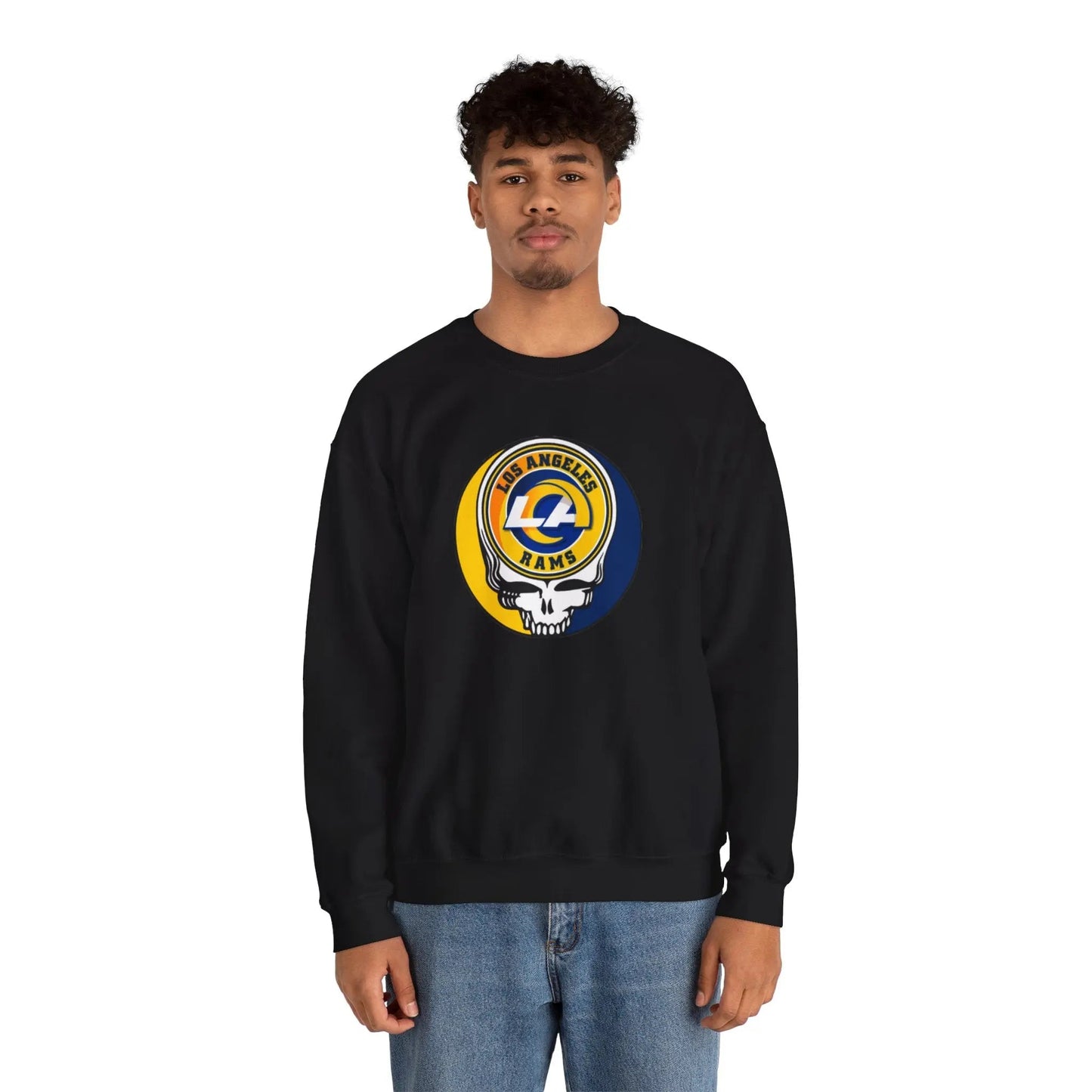 Grateful Dead Stealie Heavy Blend Crewneck Sweatshirt Los Angeles Rams The Gridiron Collection