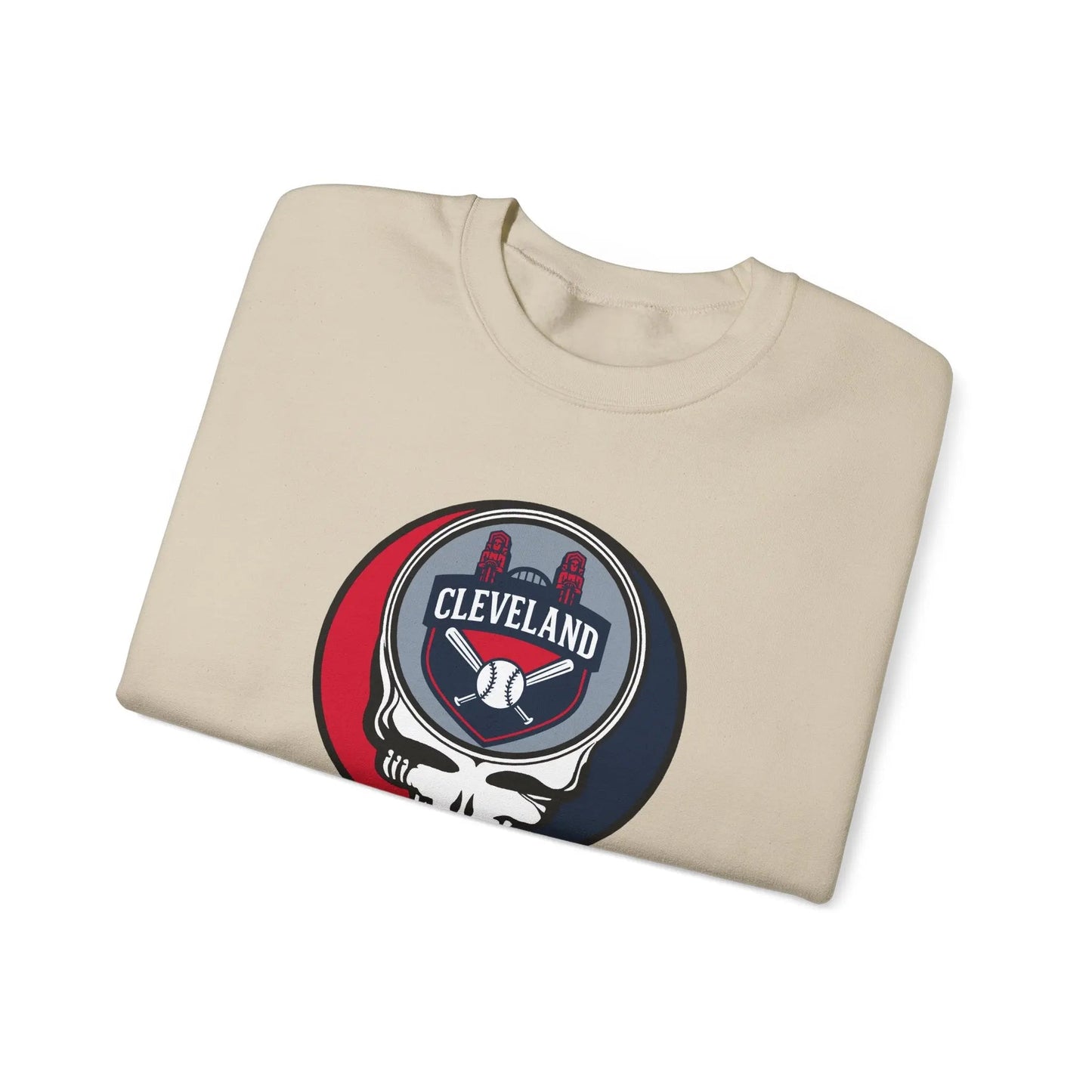 Cleveland Guardians Grateful Dead Stealie Crewneck Sweatshirt MLB The Ballpark Collection