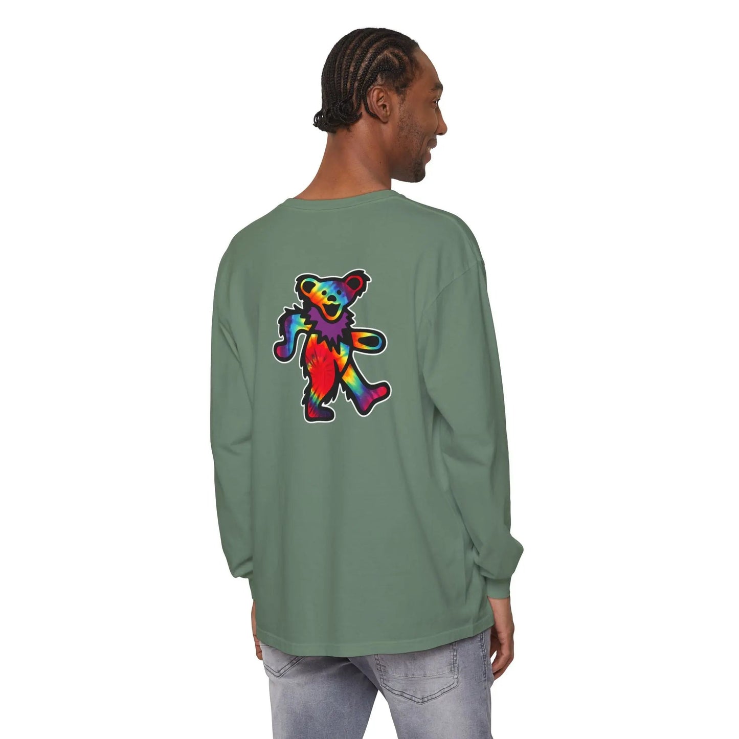 Grateful Dead Tie Dye Dancing Bear Garment-dyed Long Sleeve T-Shirt Vineyard Collection