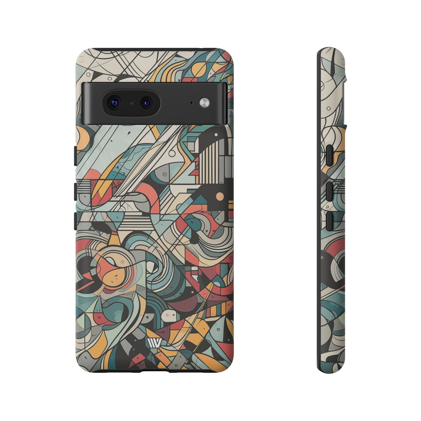 Abstract Doodle Tough Phone Case Dual-Layer Protection