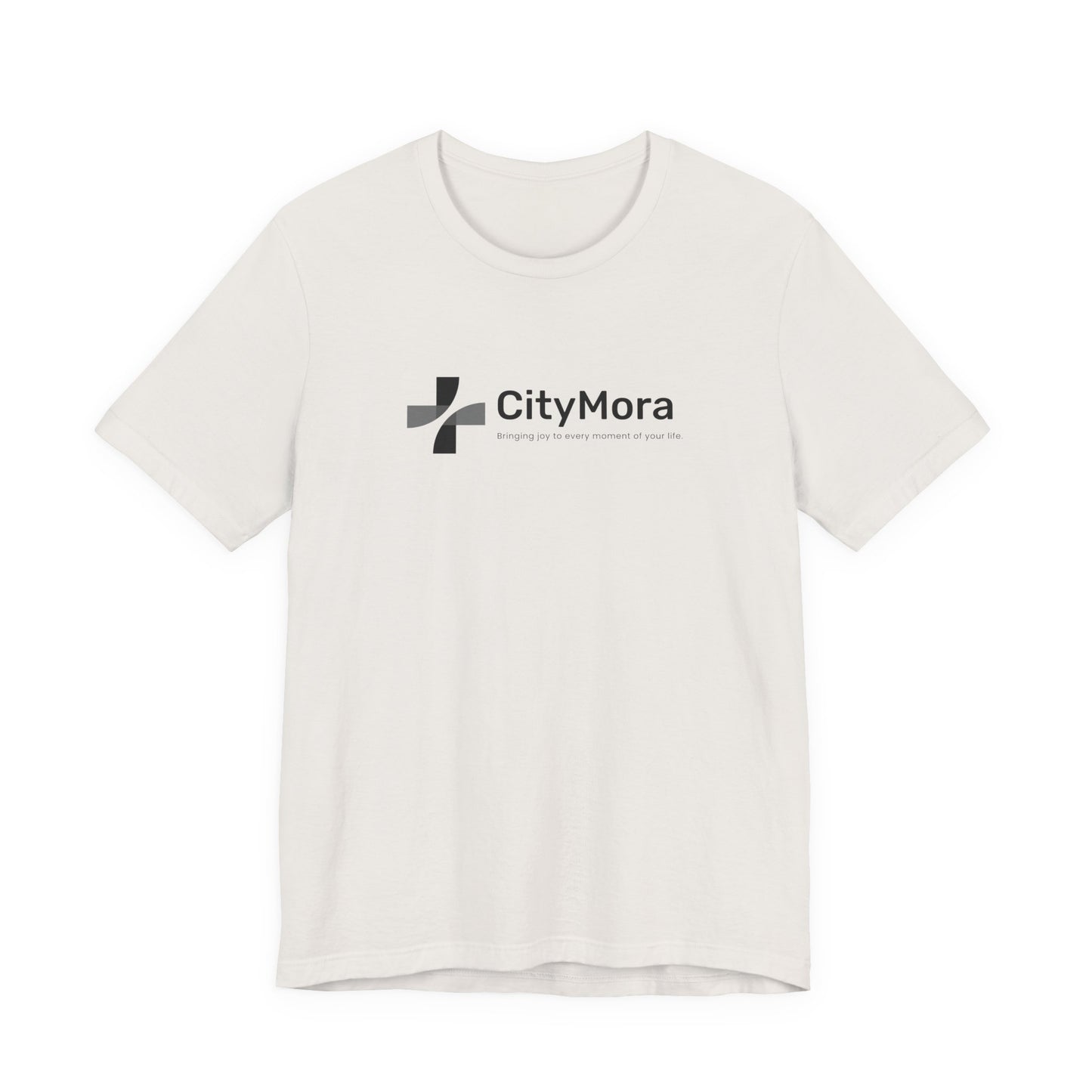 Casual Unisex Tee - 'CityMora' Motivational Short Sleeve Shirt - Black