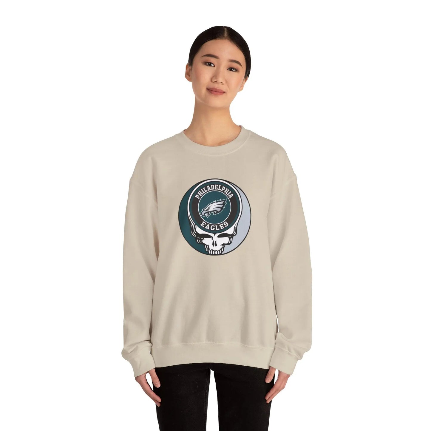 Philadelphia Eagles Grateful Dead Stealie Crewneck Sweatshirt Medium-Heavy Blend