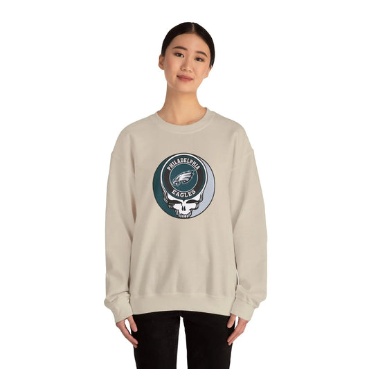 Philadelphia Eagles Grateful Dead Stealie Crewneck Sweatshirt Medium-Heavy Blend