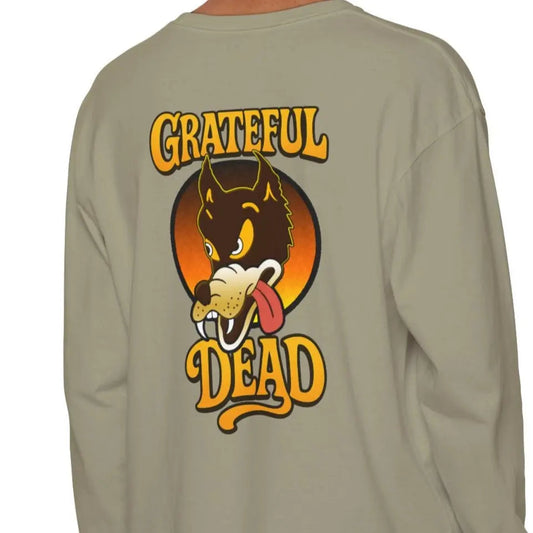 Garment-Dyed Two-Sided Long Sleeve T-Shirt 100% Cotton The Wolf Vineyard Collection