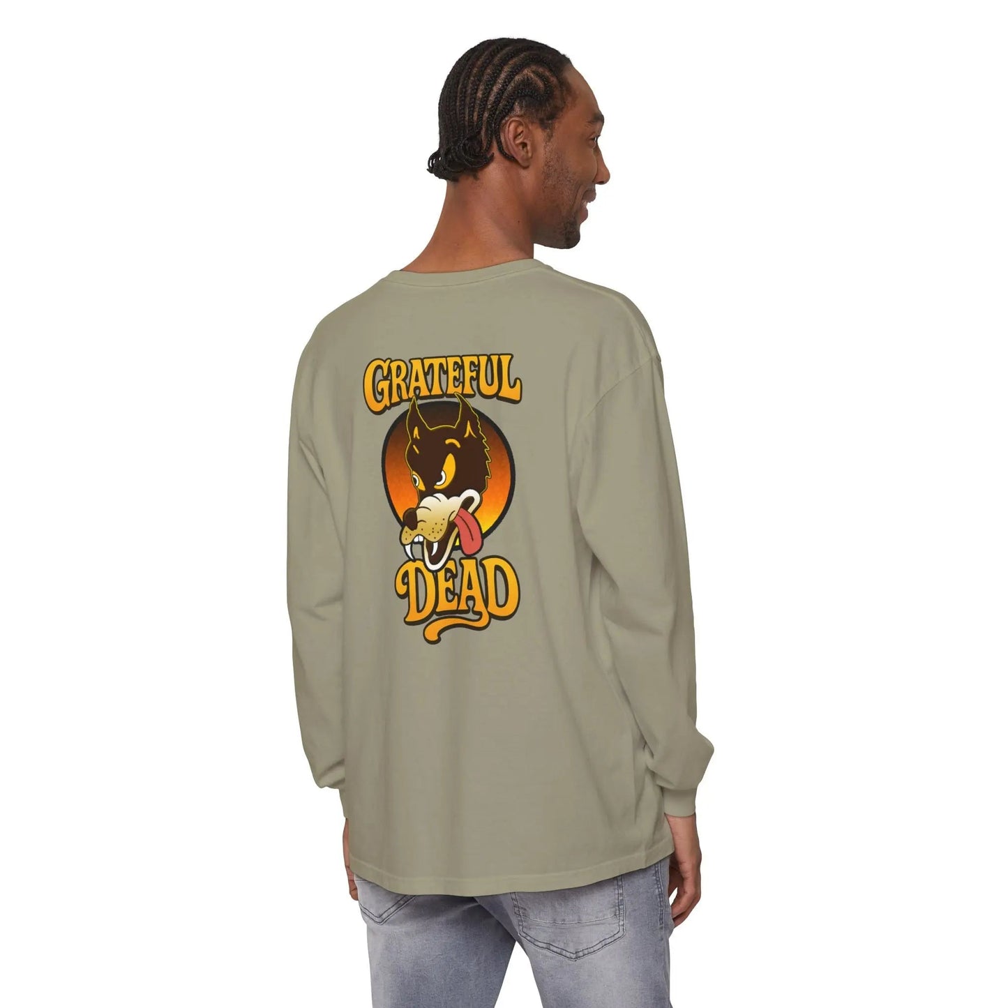 Garment-Dyed Two-Sided Long Sleeve T-Shirt 100% Cotton The Wolf Vineyard Collection