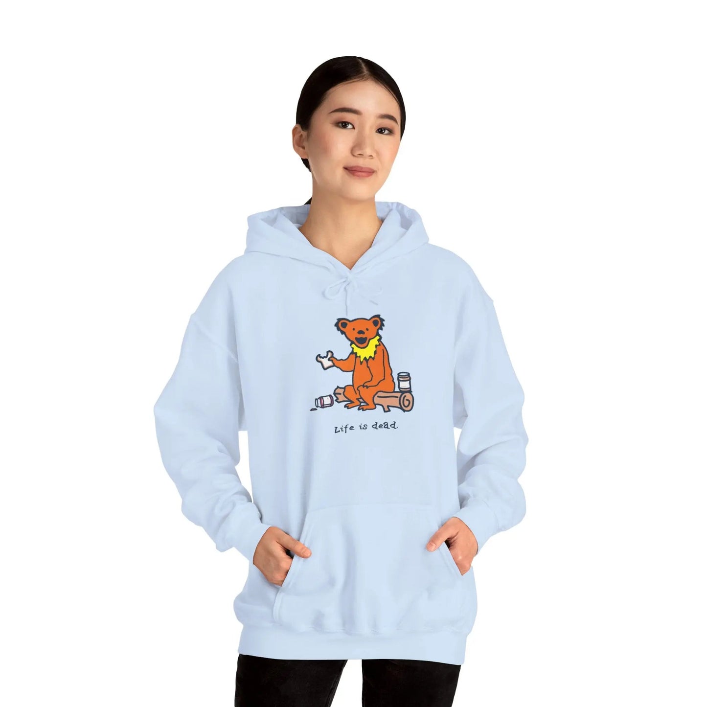 Life is dead Snackin' Bear Unisex Hoodie Grateful Dead