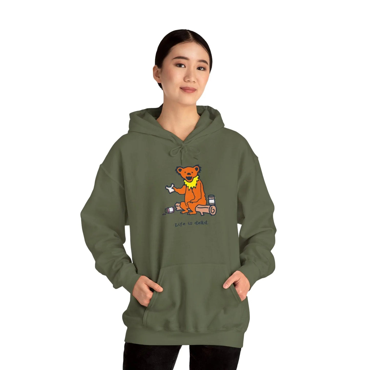 Life is dead Snackin' Bear Unisex Hoodie Grateful Dead