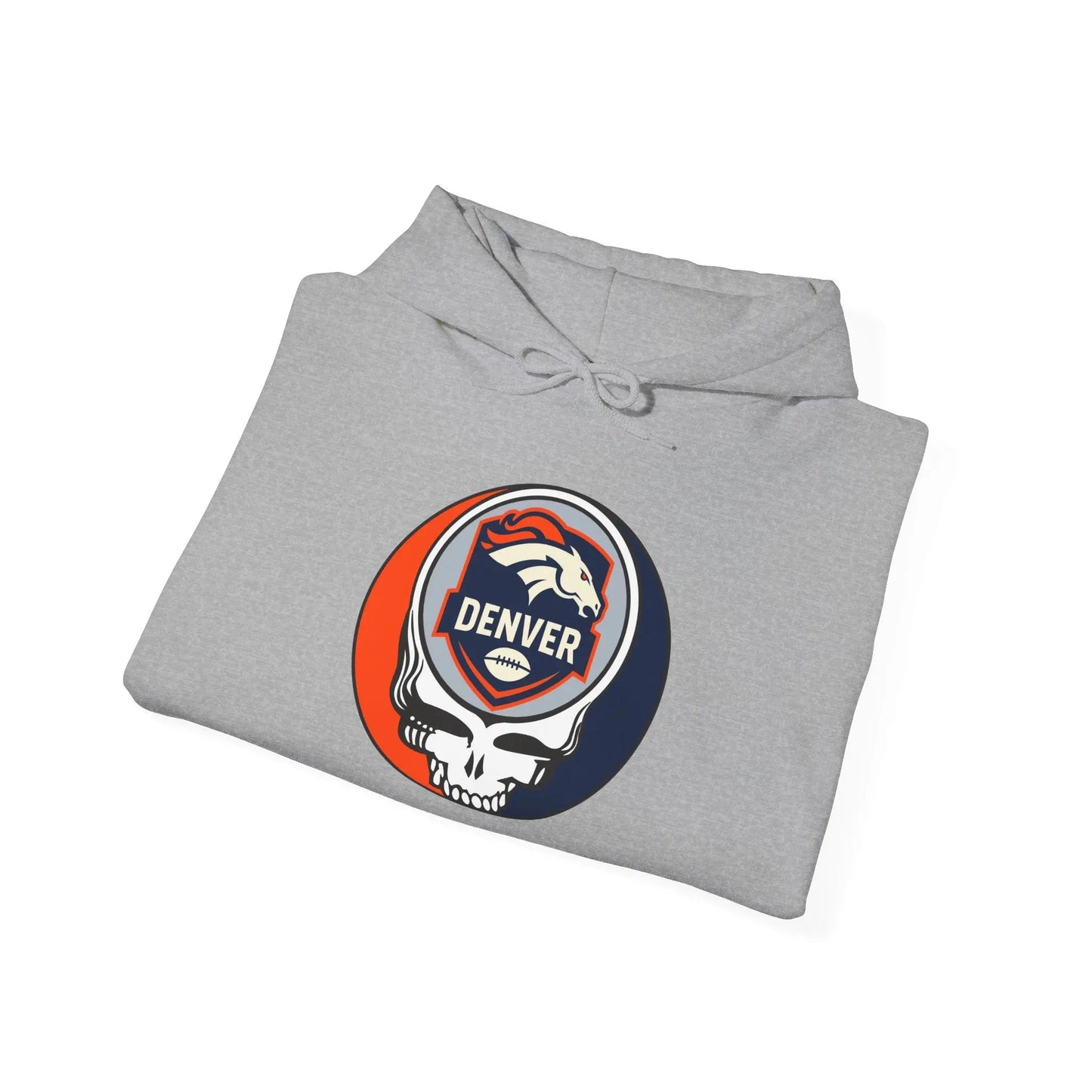 Denver Broncos Stealie Grateful Dead Hooded Sweatshirt Medium-Heavy Fabric NFL