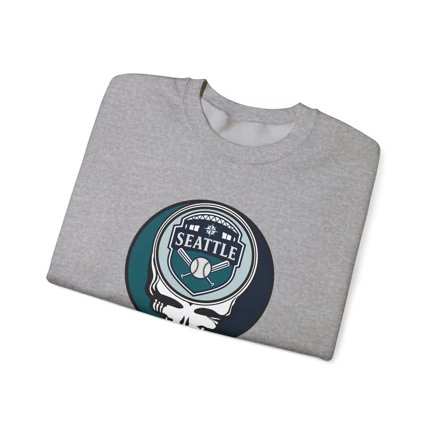 Grateful Dead Stealie Unisex Heavy Blend Crewneck Sweatshirt The Ballpark Collection Seattle Baseball Edition MLB