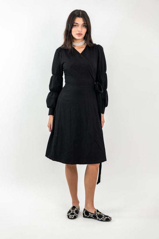 Wrap Ribbed Knit Amaris Dress
