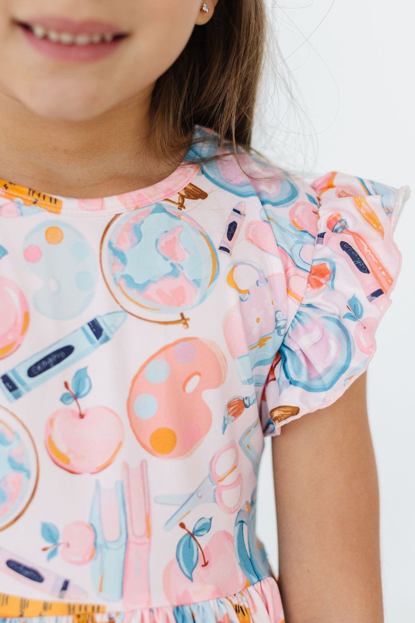 Flutter Sleeve Twirl Dress Comfortable School Dress Mila & Rose