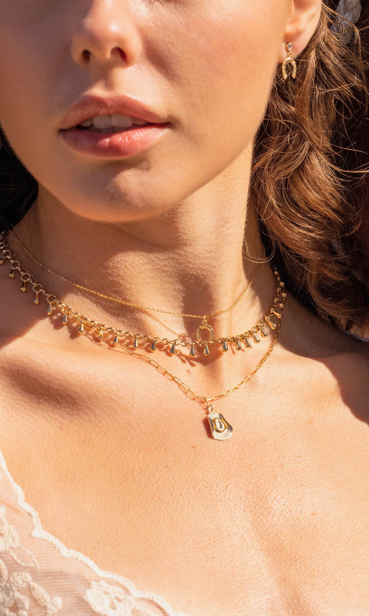 Colt Horseshoe Charm Necklace 16' Chain 14k Gold Filled or Sterling Silver