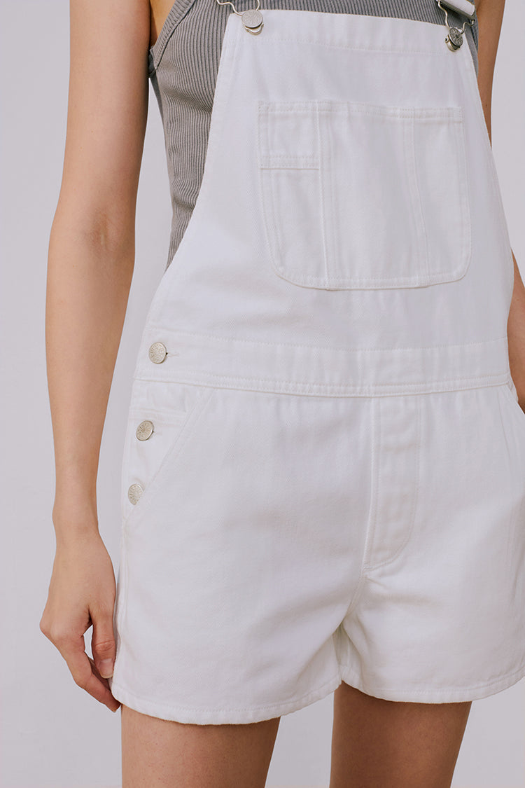 Rainbow Overall Shorts Mid-weight Denim High-rise Overall Shorts Hey Joanie