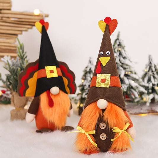 Thanksgiving Turkey Doll Ornaments Faceless Doll Decoration Supplies