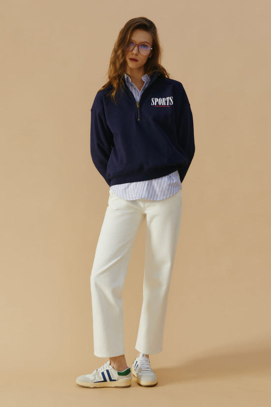 High Rise Straight Ankle Jeans Mid-weight Denim Manhattan HJ160