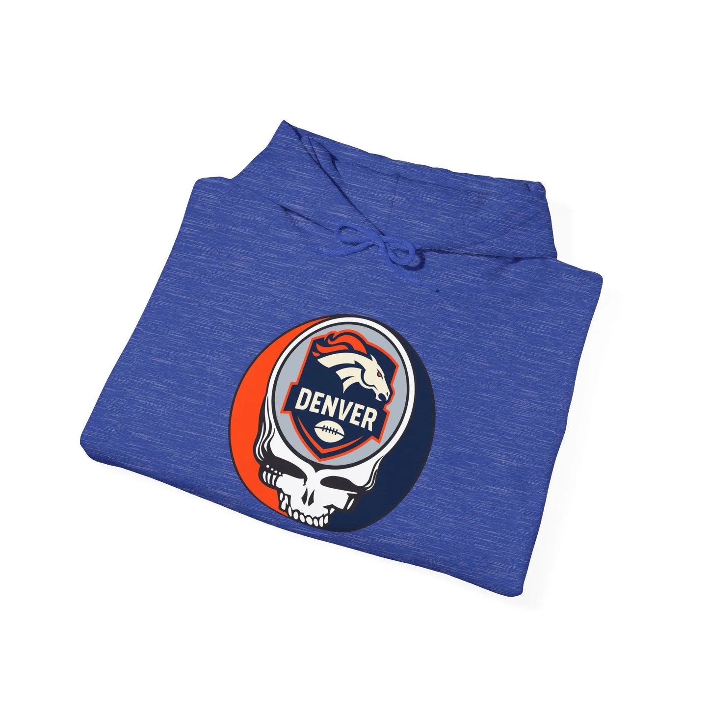 Denver Broncos Stealie Grateful Dead Hooded Sweatshirt Medium-Heavy Fabric NFL