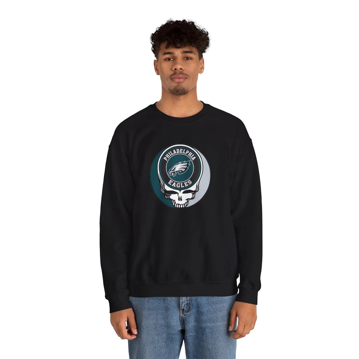 Philadelphia Eagles Grateful Dead Stealie Crewneck Sweatshirt Medium-Heavy Blend