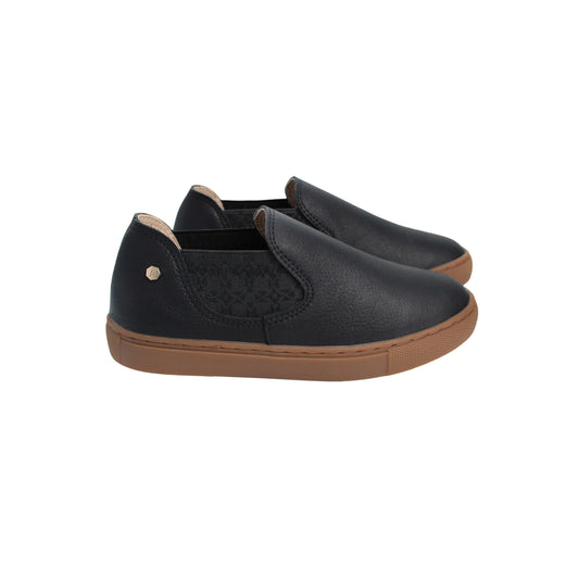 Black Pebbled Leather Sole Leather Shoes Fintoes