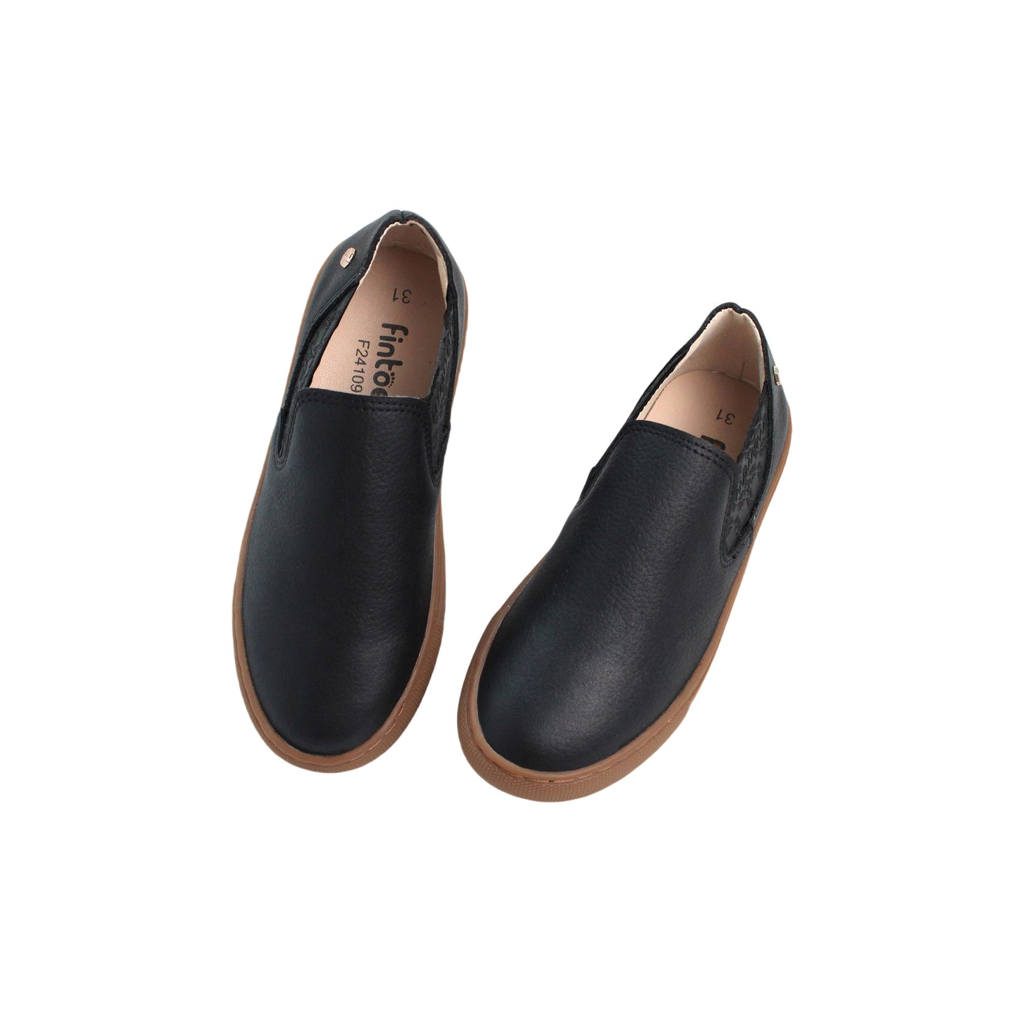 Black Pebbled Leather Sole Leather Shoes Fintoes