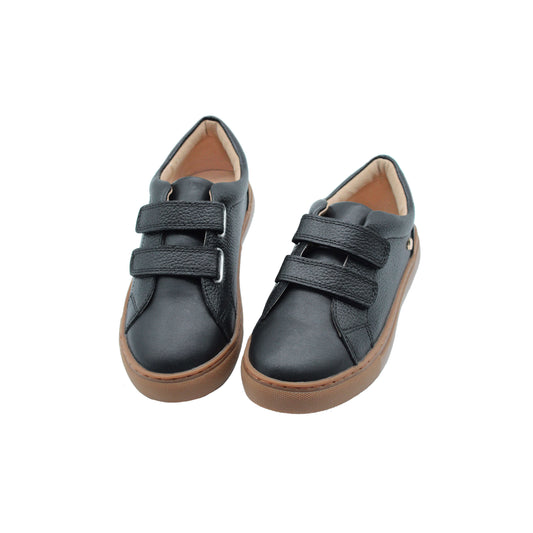 Black Leather Straps Boys Shoe