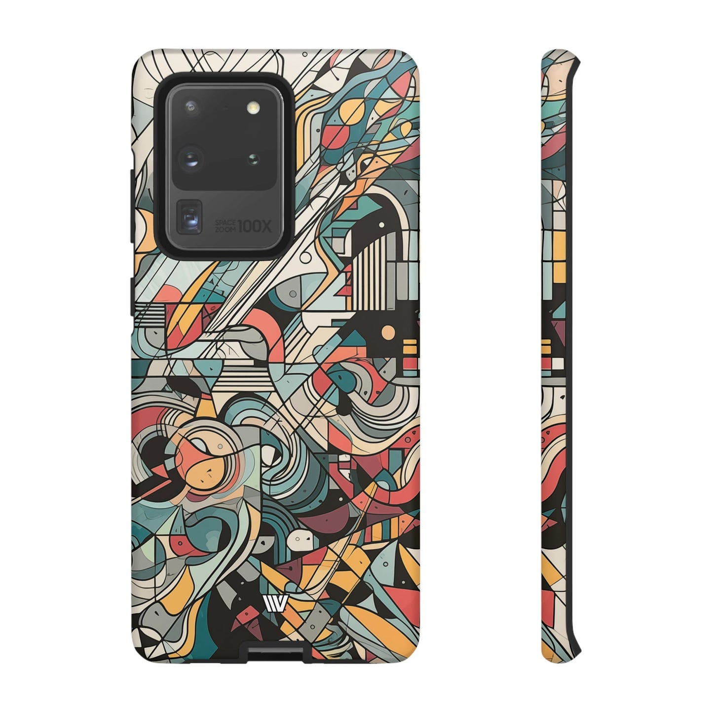 Abstract Doodle Tough Phone Case Dual-Layer Protection